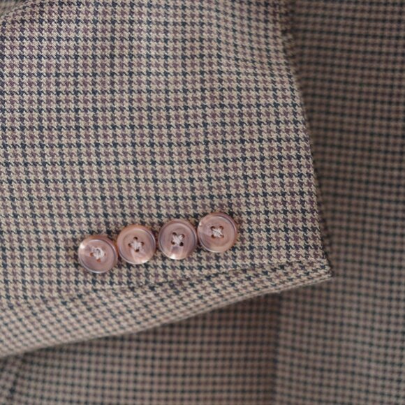 Lauren Ralph Lauren Brown Checked Wool Silk Men 2 Button Sport Coat Size 46R - Picture 5 of 7